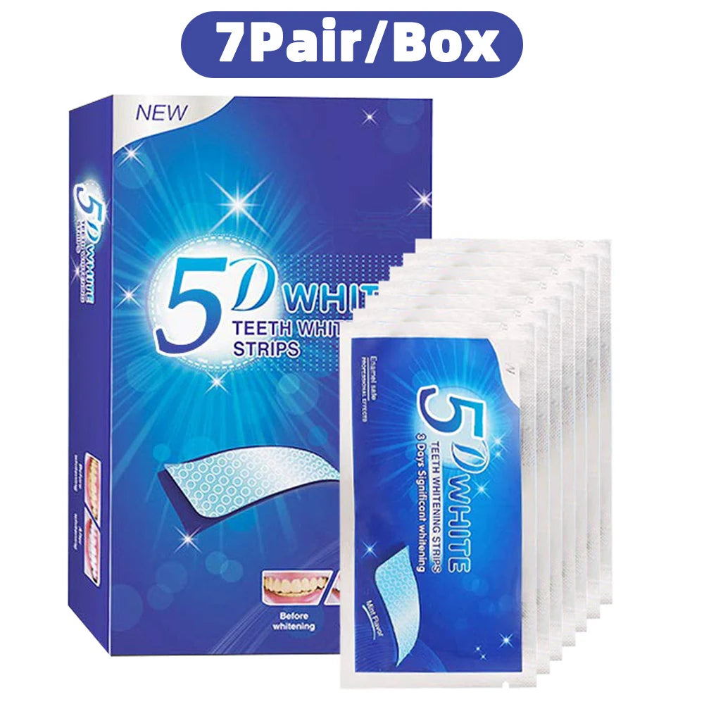 5D Teeth Whitening Strip 7/14/21/28 Pair