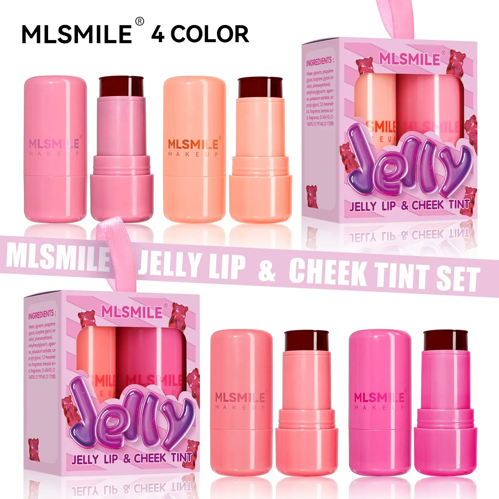 2PCS Jelly Lip&Cheek Tint Sin1et 2