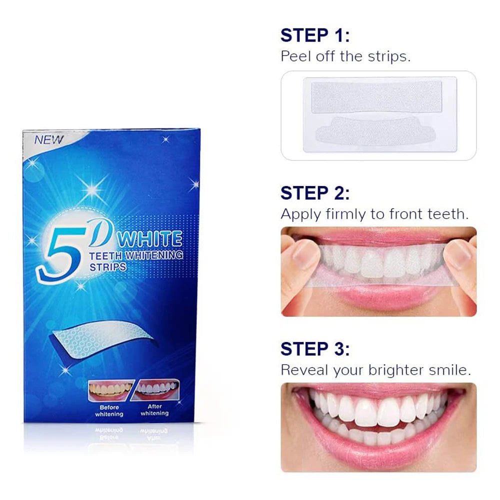 5D Teeth Whitening Strip 7/14/21/28 Pair