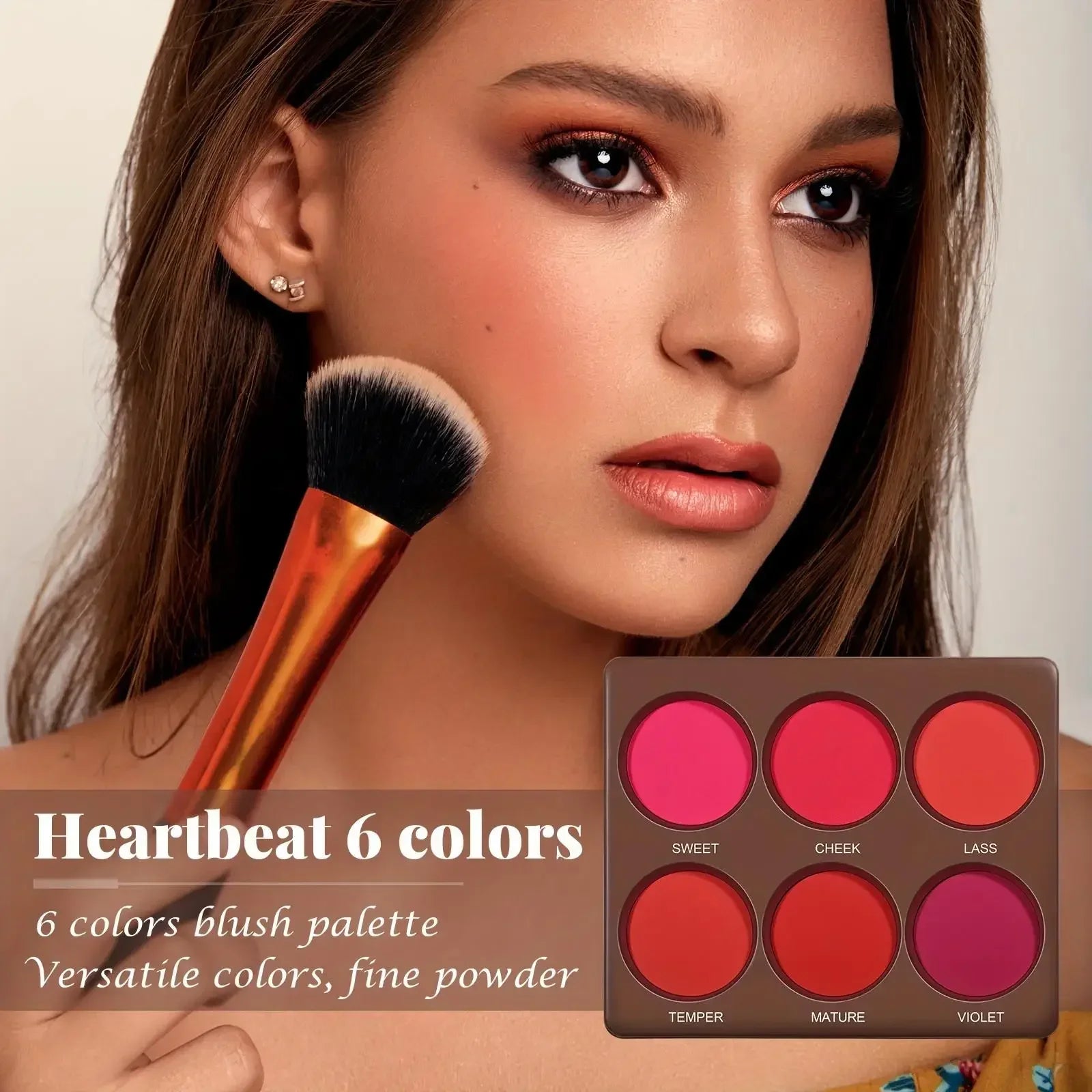 6 Colors Waterproof Matte Blush Palette