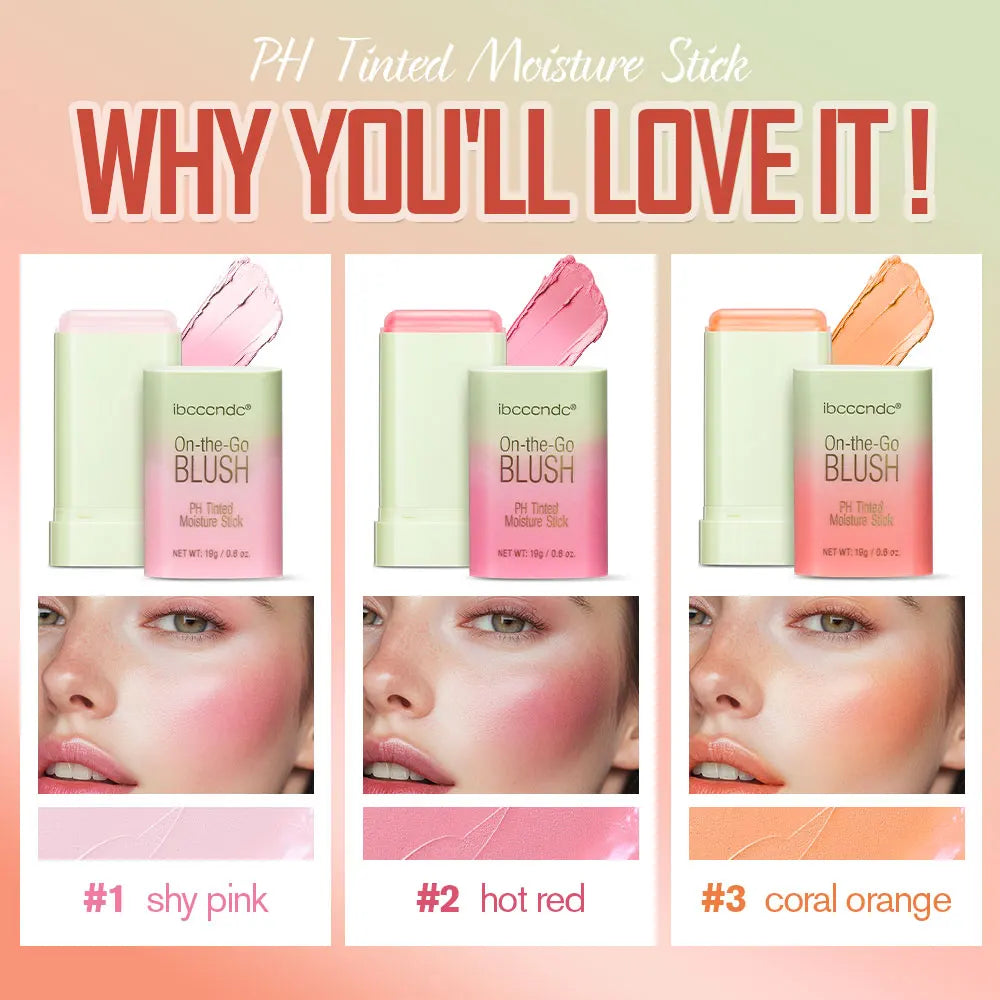3-in-1 Cheek Lip Blush Stick Temperature Change