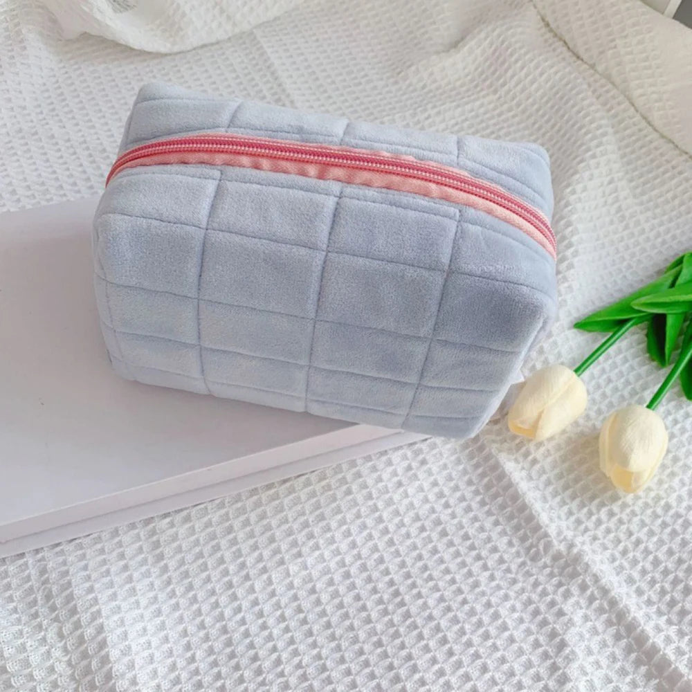 Cute Plush Makeup Bag for Women Portable Travel