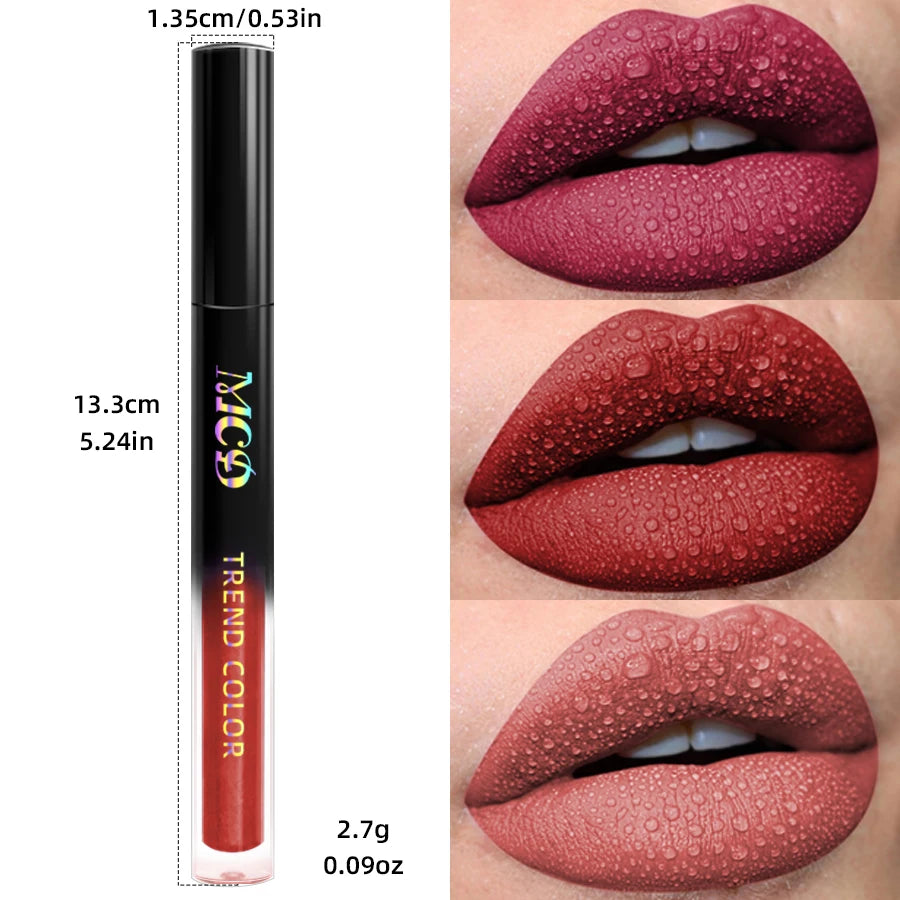 19 colors MCD  Matte Velvet Lip Gloss Liquid Lipstick