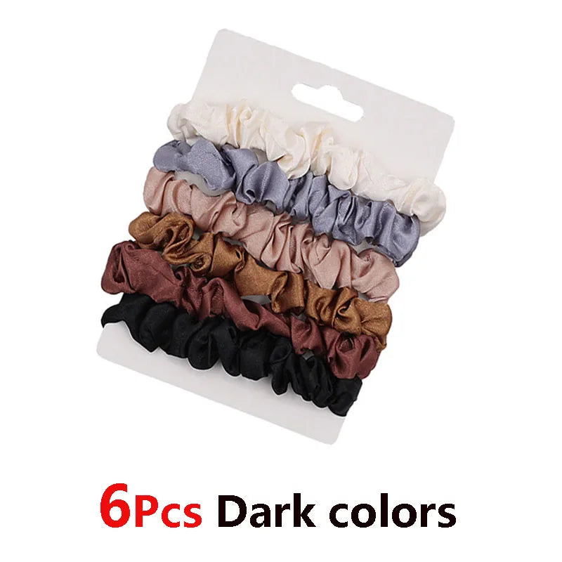6pcs Elegant Hair Scrunchies Women Minimalist