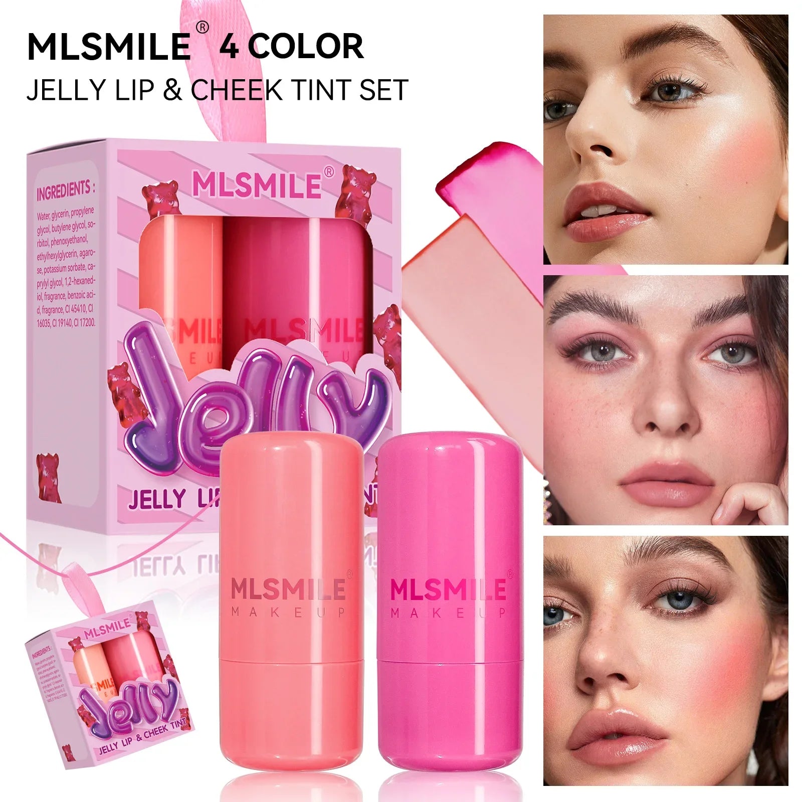 2PCS Jelly Lip&Cheek Tint Sin1et 2